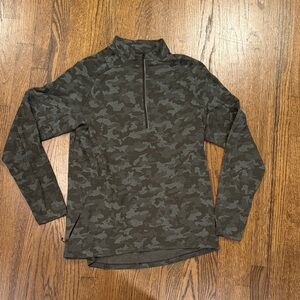 lululemon athletica Men's Zip Up Sweater - Dark Green and Gray Camo